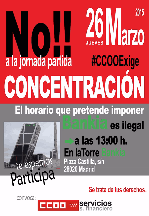 Concentracion Bankia contra jornada partida